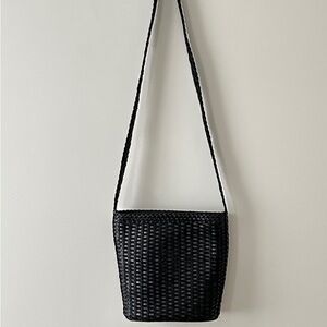 Elegant Black Woven Shoulder Bag